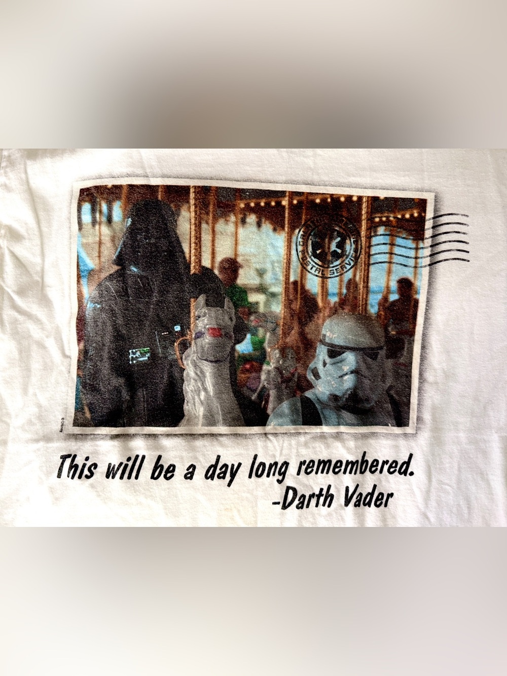 Star Wars Darth Vader Carousel Disney White Shirt